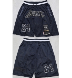 Men's Los Angeles Lakers #24 Kobe Bryant Black 2025 Shorts (Run Small)