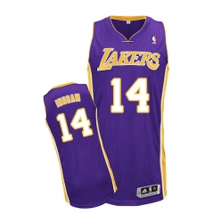 Men's Adidas Los Angeles Lakers #14 Brandon Ingram Authentic Purple Road NBA Jersey