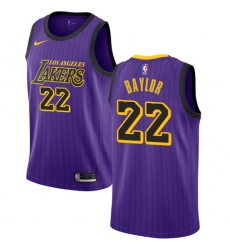 Men's Nike Los Angeles Lakers #22 Elgin Baylor Swingman Purple NBA Jersey - City Edition