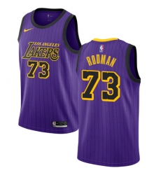 Women's Nike Los Angeles Lakers #73 Dennis Rodman Swingman Purple NBA Jersey - City Edition