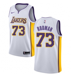 Youth Nike Los Angeles Lakers #73 Dennis Rodman Swingman White NBA Jersey - Association Edition