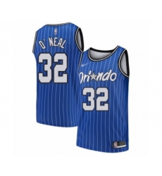 Men's Orlando Magic #32 Shaquille O'Neal Authentic Blue Hardwood Classics Basketball Jersey