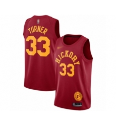 Men's Indiana Pacers #33 Myles Turner Authentic Red Hardwood Classics Basketball Jersey