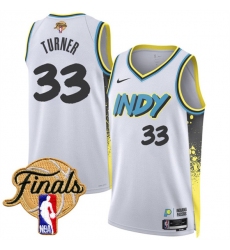 Men's Indiana Pacers #33 Myles Turner White 2024-25 City Edition Stitched Basketball Jersey