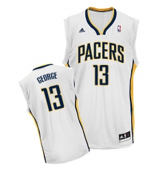 Men's Adidas Indiana Pacers #13 Paul George Swingman White Home NBA Jersey