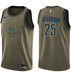 Youth Nike Indiana Pacers #25 Al Jefferson Swingman Green Salute to Service NBA Jersey
