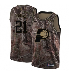 Men's Nike Indiana Pacers #21 Thaddeus Young Swingman Camo Realtree Collection NBA Jersey