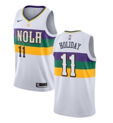 Youth Nike New Orleans Pelicans #11 Jrue Holiday Swingman White NBA Jersey - City Edition