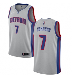 Men's Nike Detroit Pistons #7 Stanley Johnson Authentic Silver NBA Jersey Statement Edition
