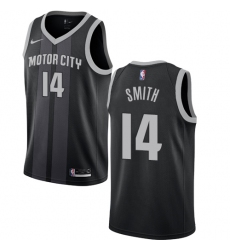 Women's Nike Detroit Pistons #14 Ish Smith Swingman Black NBA Jersey - City Edition