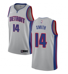 Youth Nike Detroit Pistons #14 Ish Smith Authentic Silver NBA Jersey Statement Edition