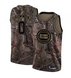 Men's Nike Detroit Pistons #0 Andre Drummond Swingman Camo Realtree Collection NBA Jersey