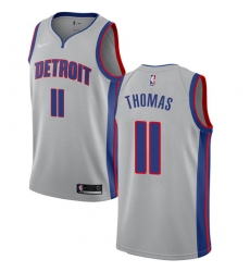 Women's Nike Detroit Pistons #11 Isiah Thomas Swingman Silver NBA Jersey Statement Edition