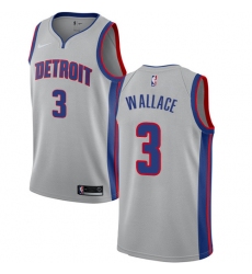 Youth Nike Detroit Pistons #3 Ben Wallace Authentic Silver NBA Jersey Statement Edition