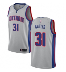 Women's Nike Detroit Pistons #31 Caron Butler Authentic Silver NBA Jersey Statement Edition