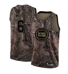 Youth Nike Detroit Pistons #6 Terry Mills Swingman Camo Realtree Collection NBA Jersey