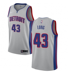 Youth Nike Detroit Pistons #43 Grant Long Swingman Silver NBA Jersey Statement Edition
