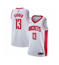 Men's Houston Rockets #13 James Harden Swingman White Finished Basketball Jersey - Association Edition