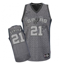 Men's Adidas San Antonio Spurs #21 Tim Duncan Authentic Grey Static Fashion NBA Jersey