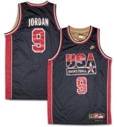 Men's Nike Team USA #9 Michael Jordan Authentic White Gold No. Basketball Jersey