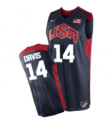 Men's Nike Team USA #14 Anthony Davis Authentic Navy Blue 2012 Olympics Basketball Jersey