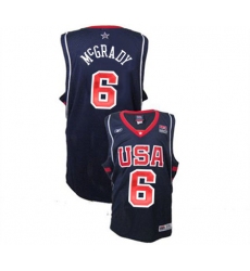 Men's Nike Team USA #6 Tracy McGrady Authentic Navy Blue Summer Olympics Basketball Jersey
