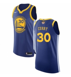 Youth Nike Golden State Warriors #30 Stephen Curry Authentic Royal Blue Road 2018 NBA Finals Bound NBA Jersey - Icon Edition