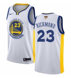 Men's Nike Golden State Warriors #23 Mitch Richmond Authentic White Home 2018 NBA Finals Bound NBA Jersey - Association Edition