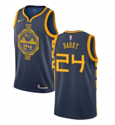 Men's Nike Golden State Warriors #24 Rick Barry Swingman Navy Blue NBA Jersey - City Edition