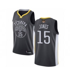 Women's Golden State Warriors #15 Damian Jones Swingman Black 2019 Basketball Finals Bound Basketball Jersey - Statement Edition