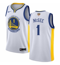 Youth Nike Golden State Warriors #1 JaVale McGee Authentic White Home 2018 NBA Finals Bound NBA Jersey - Association Edition