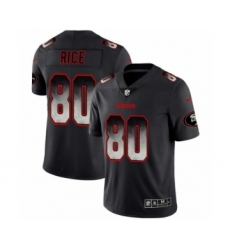 Men San Francisco 49ers #80 Jerry Rice Black Smoke Fashion Limited Jersey