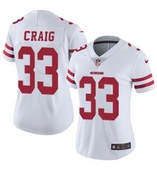 Women's Nike San Francisco 49ers #33 Roger Craig White Vapor Untouchable Limited Player NFL Jersey