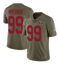 Men's Nike San Francisco 49ers #99 DeForest Buckner Limited Olive 2017 Salute to Service NFL Jersey