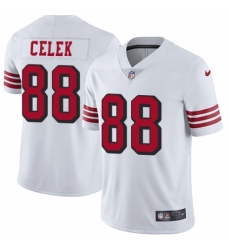 Men's Nike San Francisco 49ers #88 Garrett Celek Limited White Rush Vapor Untouchable NFL Jersey