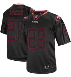 Men's Nike San Francisco 49ers #28 Carlos Hyde Elite Lights Out Black NFL Jersey