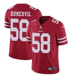 Men's Nike San Francisco 49ers #58 Elvis Dumervil Red Team Color Vapor Untouchable Limited Player NFL Jersey