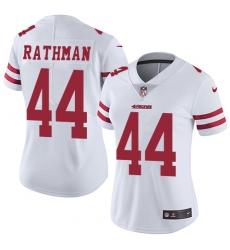 Women's Nike San Francisco 49ers #44 Tom Rathman White Vapor Untouchable Limited Player NFL Jersey