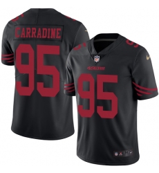Youth Nike San Francisco 49ers #95 Cornellius Carradine Limited Black Rush Vapor Untouchable NFL Jersey