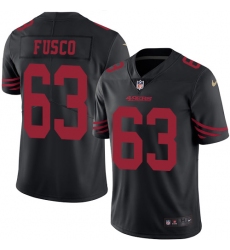 Men's Nike San Francisco 49ers #63 Brandon Fusco Limited Black Rush Vapor Untouchable NFL Jersey