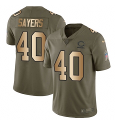 Youth Nike Chicago Bears #40 Gale Sayers Limited Olive/Gold Salute to Service NFL Jersey