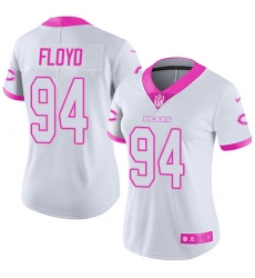 Women's Nike Chicago Bears #94 Leonard Floyd Limited White/Pink Rush Fashion NFL Jersey