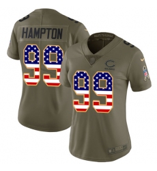 Women's Nike Chicago Bears #99 Dan Hampton Limited Olive/USA Flag Salute to Service NFL Jersey