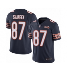 Men's Chicago Bears #87 Adam Shaheen Navy Blue Team Color 100th Season Limited Football Jersey