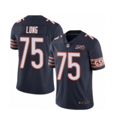 Youth Chicago Bears #75 Kyle Long Navy Blue Team Color 100th Season Limited Football Jersey