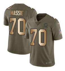 Men's Nike Chicago Bears #70 Bobby Massie Limited Olive/Gold Salute to Service NFL Jersey