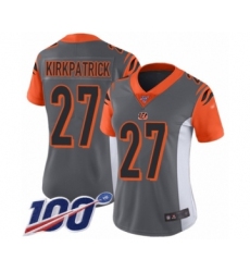 Women's Cincinnati Bengals #27 Dre Kirkpatrick Limited Silver Inverted Legend 100th Season Football Jersey