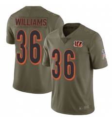 Men's Nike Cincinnati Bengals #36 Shawn Williams Limited Olive 2017 Salute to Service NFL Jersey