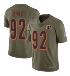 Youth Nike Cincinnati Bengals #92 Pat Sims Limited Olive 2017 Salute to Service NFL Jersey