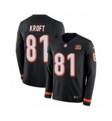 Youth Nike Cincinnati Bengals #81 Tyler Kroft Limited Black Therma Long Sleeve NFL Jersey